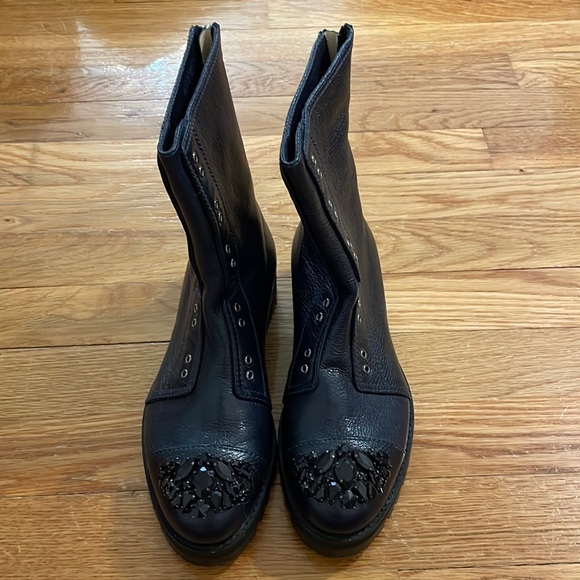 Jimmy Choo
Hatcher Jeweled Combat Boot, Navy 35 - Picture 3 of 10